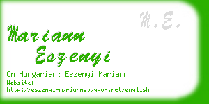 mariann eszenyi business card